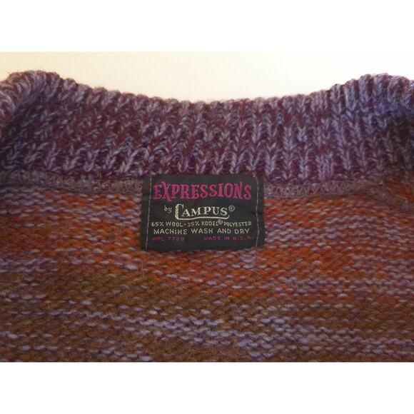 Vintage Expressions By Campus Wool Blend Cardigan Sweater READ - Picture 2 of 6